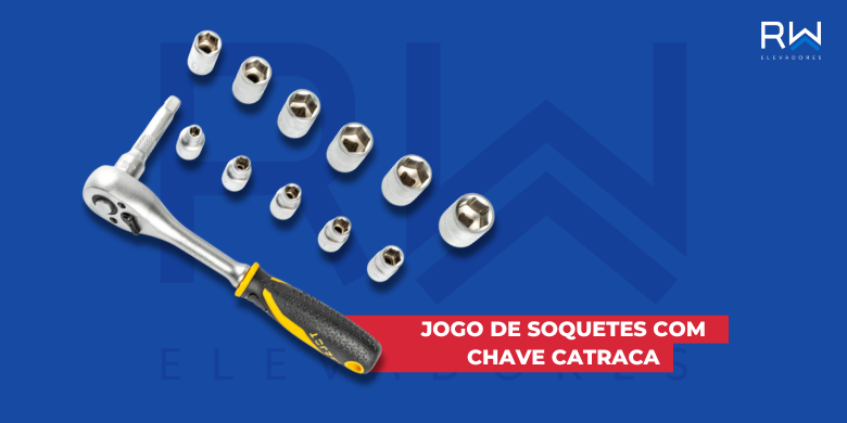 Jogo de soquetes com chave catraca